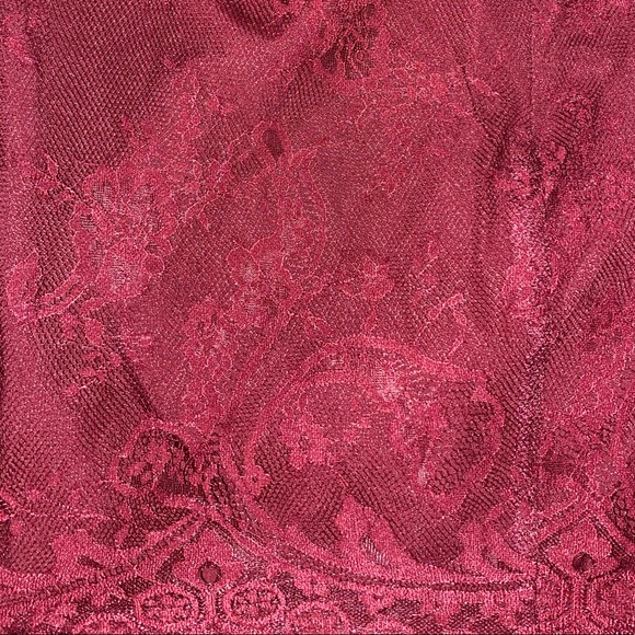 Maroon Lace Dress Long Sleeve Size M Bodycon - Picture 4 of 7